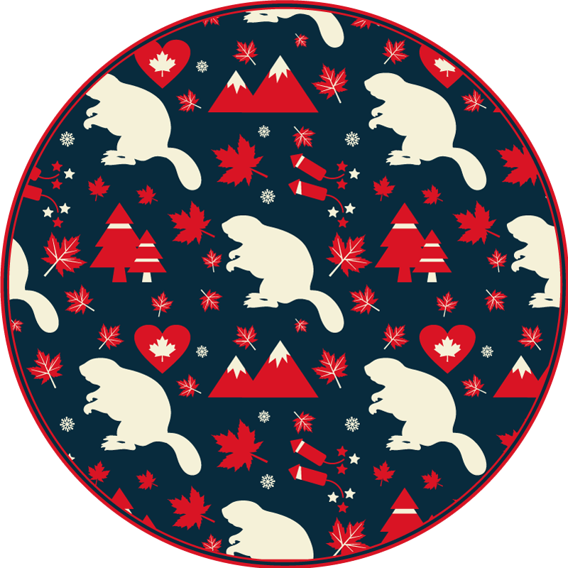 Festive Polar Pattern Christmas vinyl rug - TenStickers