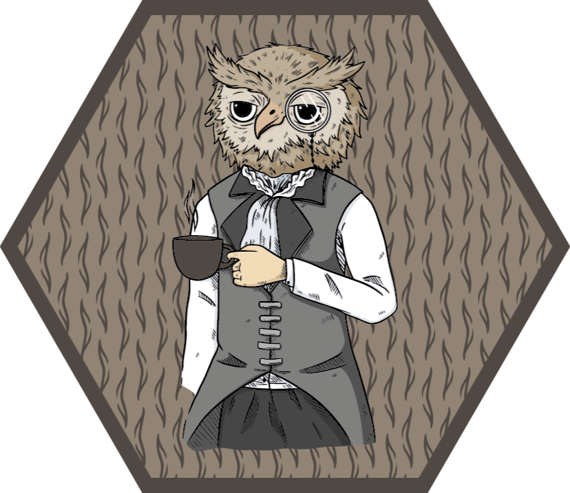 Dapper Owl Illustration animal vinyl rug - TenStickers