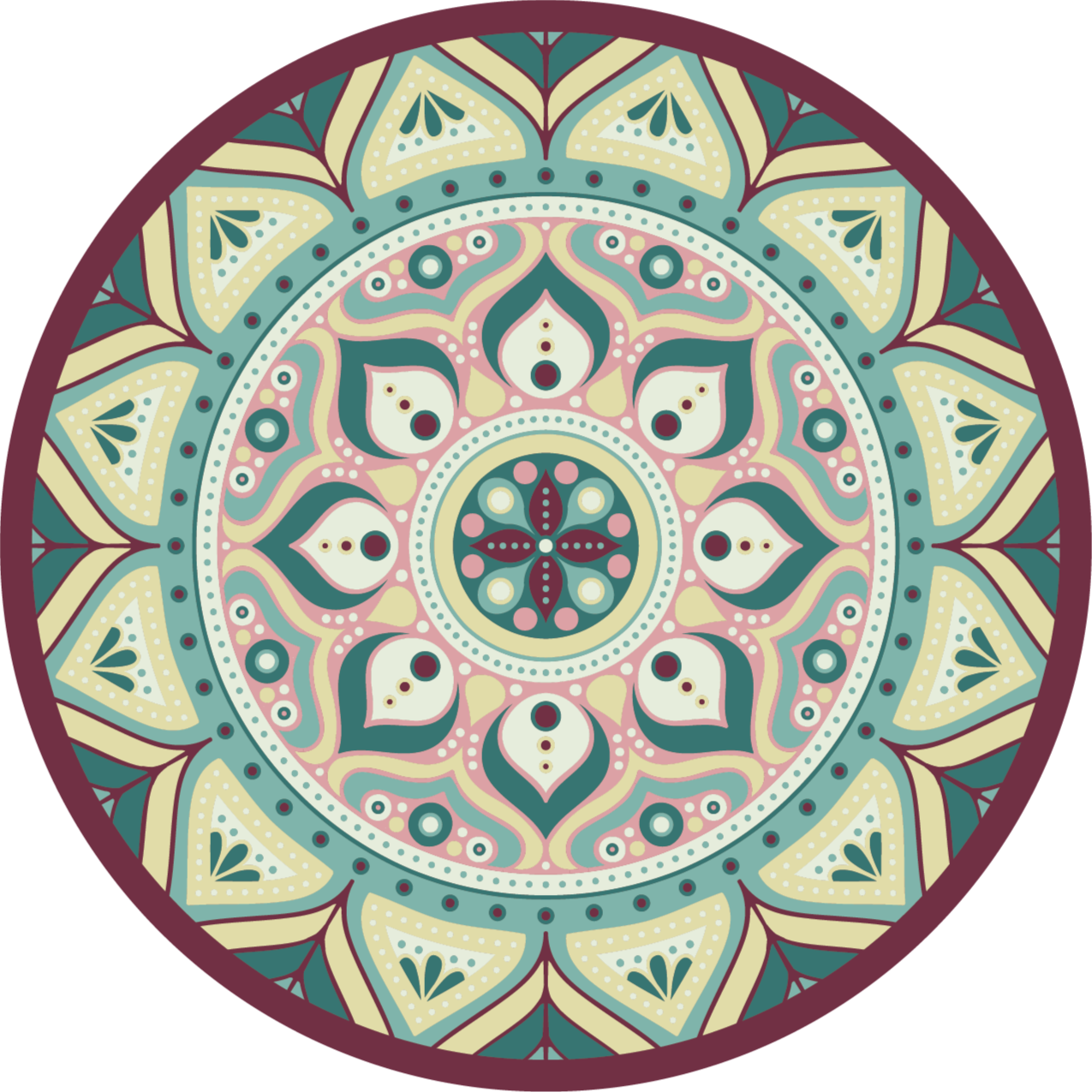 Mandala vinyl rug with mandala circular pattern - TenStickers