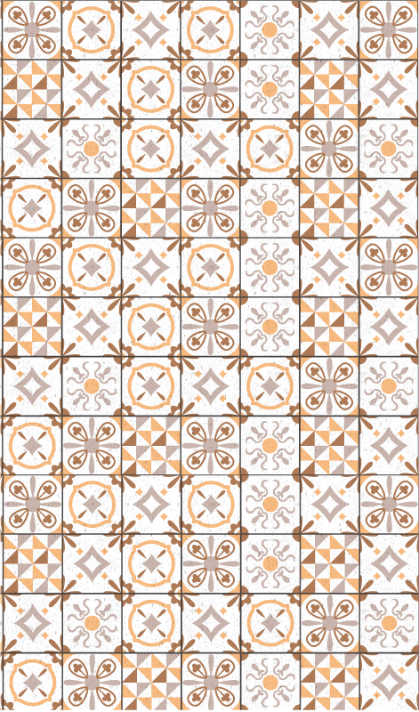 Ornate Patterned tile vinyl rug - TenStickers