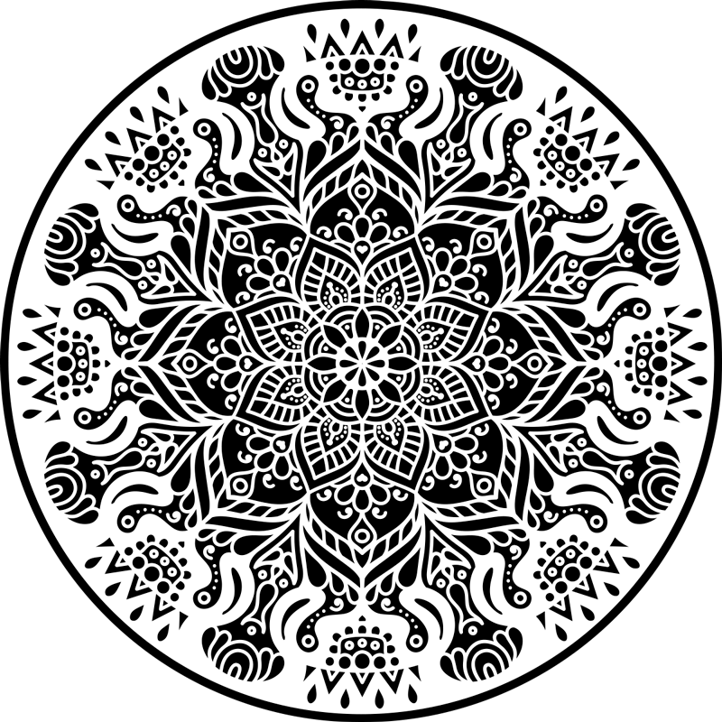 Mandala vinyl rug with detailed mandala pattern - TenStickers