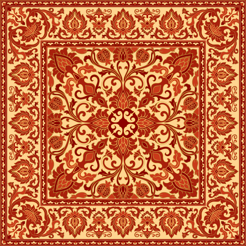 Ornate Baroque Inspiration vintage vinyl rug - TenStickers