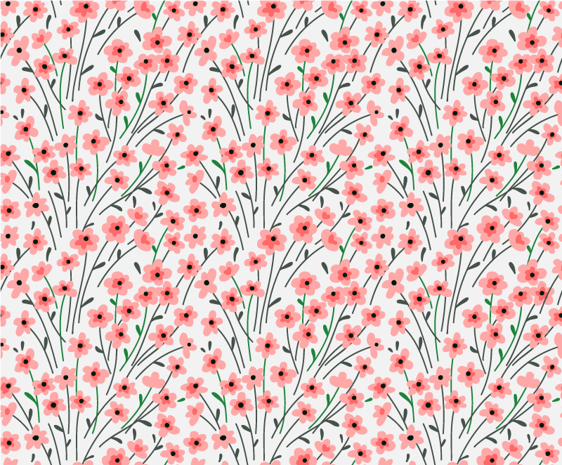 Floral blossom design floral vinyl rug - TenStickers
