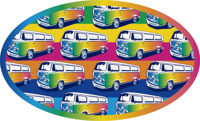 Retro Vehicle Parade kids vinyl rug - TenStickers