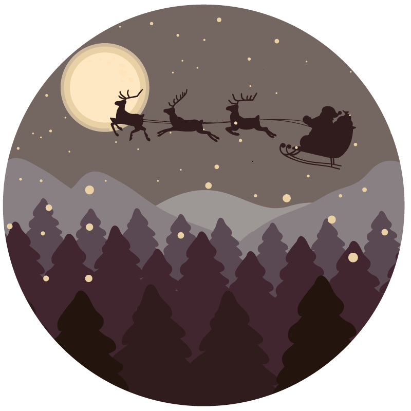 Festive Night Scene Christmas vinyl rug - TenStickers