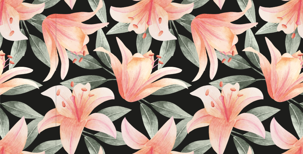 Floral Zephyr Visuals floral vinyl rug - TenStickers