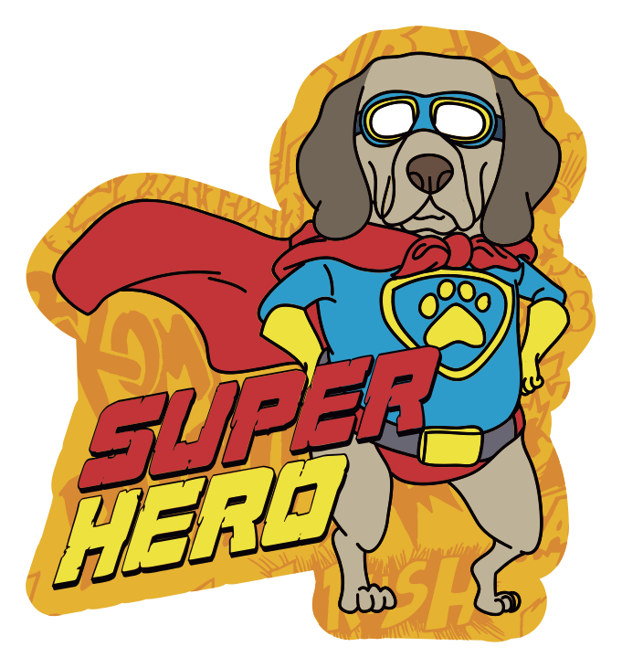 Superhero Canine kids vinyl rug - TenStickers