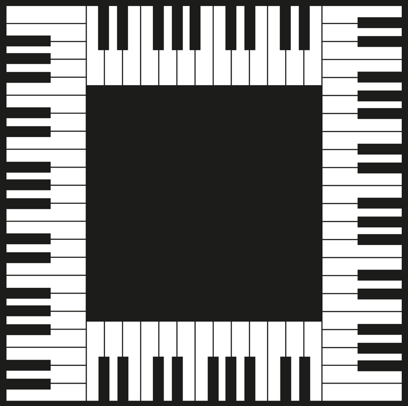 Piano Keyboard Layout game vinyl rug - TenStickers