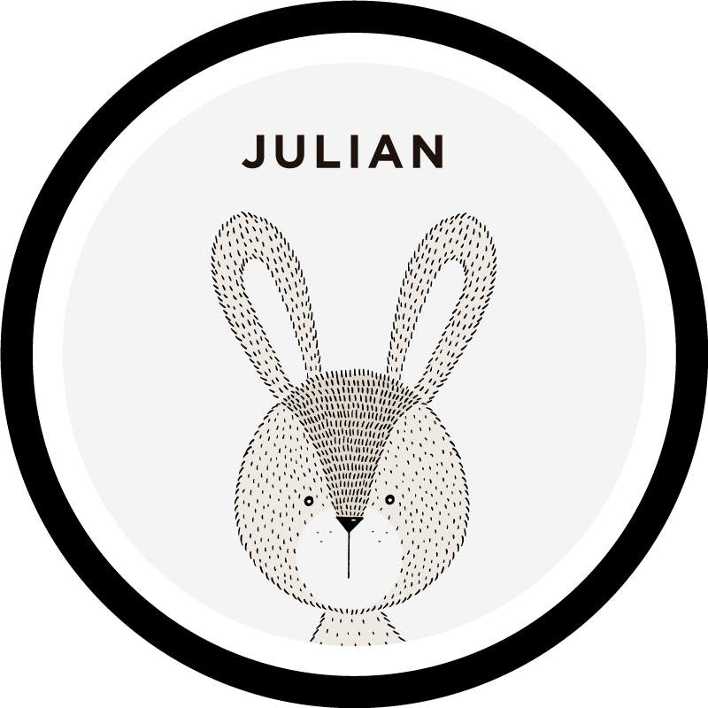 Personalized Bunny nursery vinyl rug - TenStickers