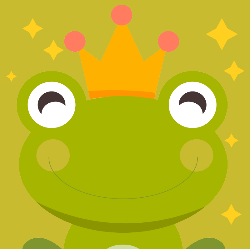 Frog Prince Cartoon kids vinyl rug - TenStickers