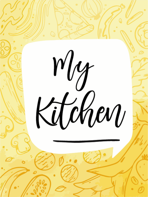 My Culinary Text kitchen vinyl rug - TenStickers