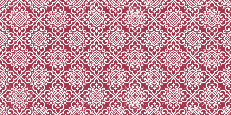 Moroccan red vintage kitchen vinyl rug - TenStickers