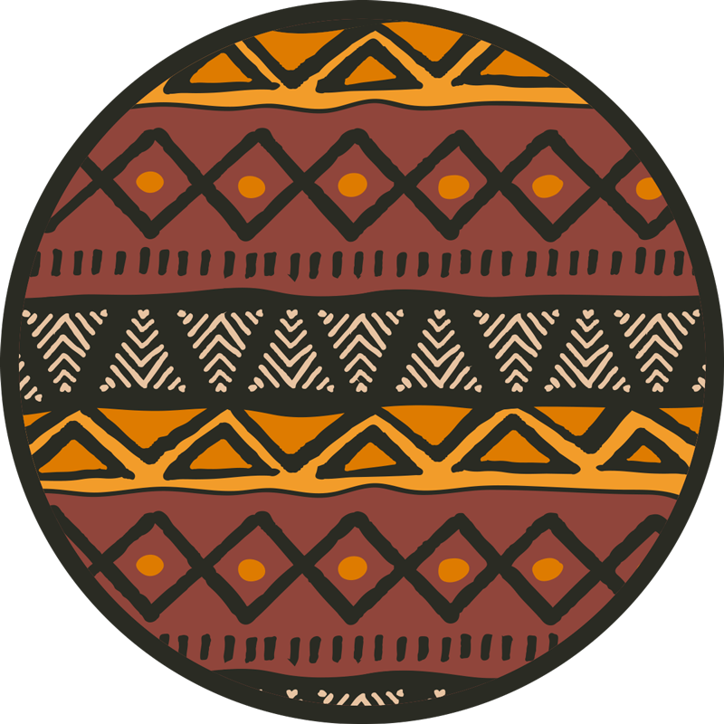 Ethnic vinyl rug with circular ethnic design - TenStickers