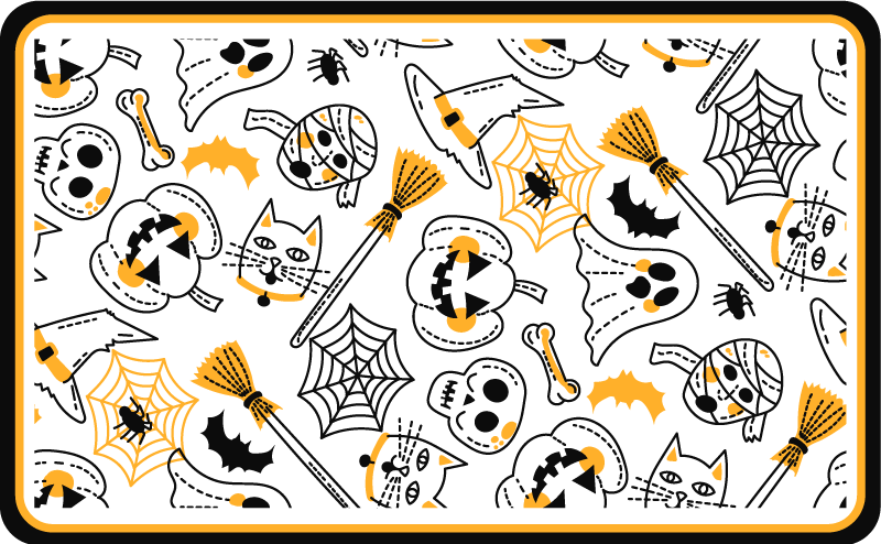 Spooky Festive Motifs halloween vinyl rug - TenStickers