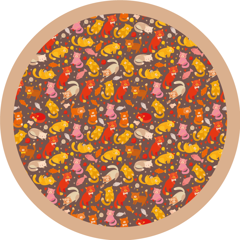 Playful Animal Pattern kids vinyl rug - TenStickers