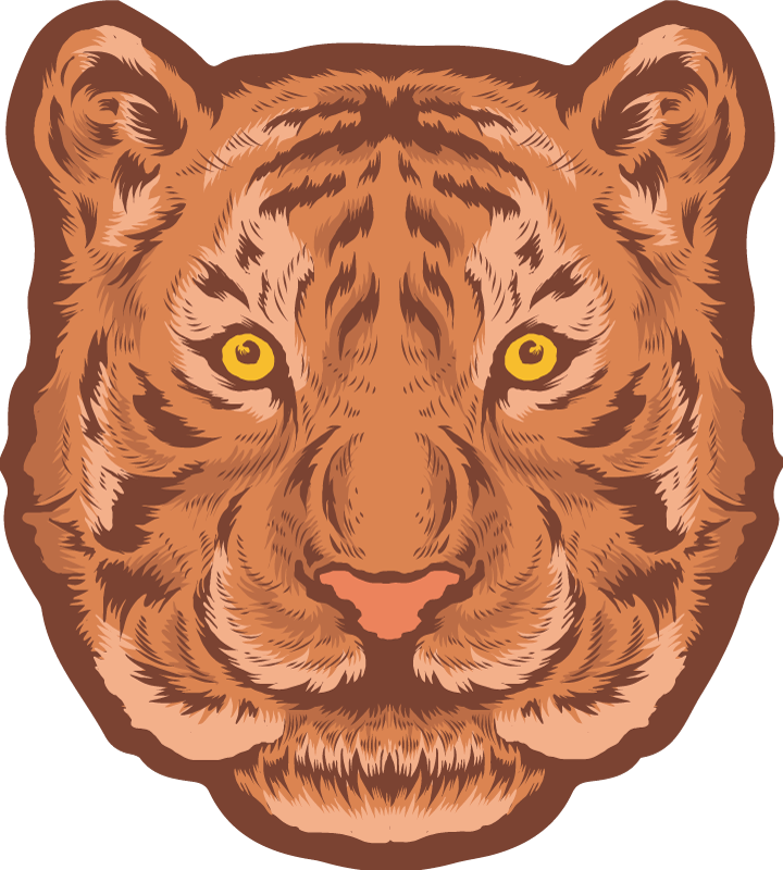 Tiger Face Representation animal vinyl rug - TenStickers