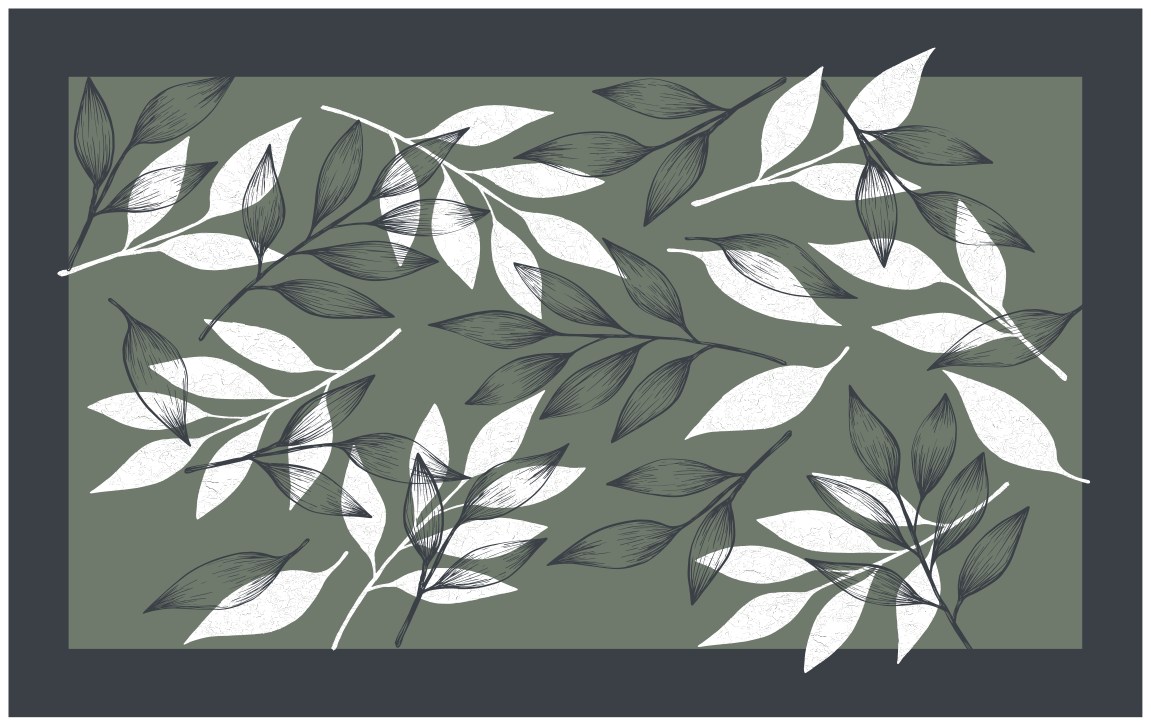 Leafy Botanical Pattern floral vinyl rug - TenStickers