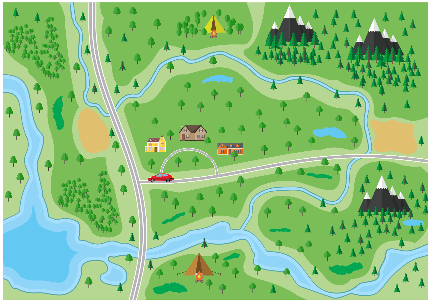 Interactive Playroad Kids vinyl rug - TenStickers