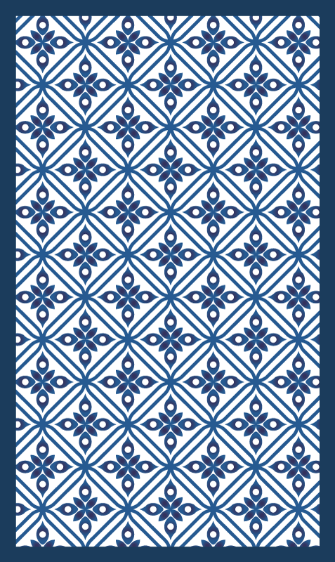 Tile vinyl rug with tile pattern design - TenStickers