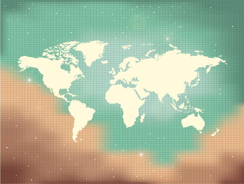 Global Map Artwork world map vinyl rug - TenStickers