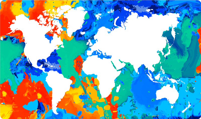 Colorful world map world map vinyl rug - TenStickers