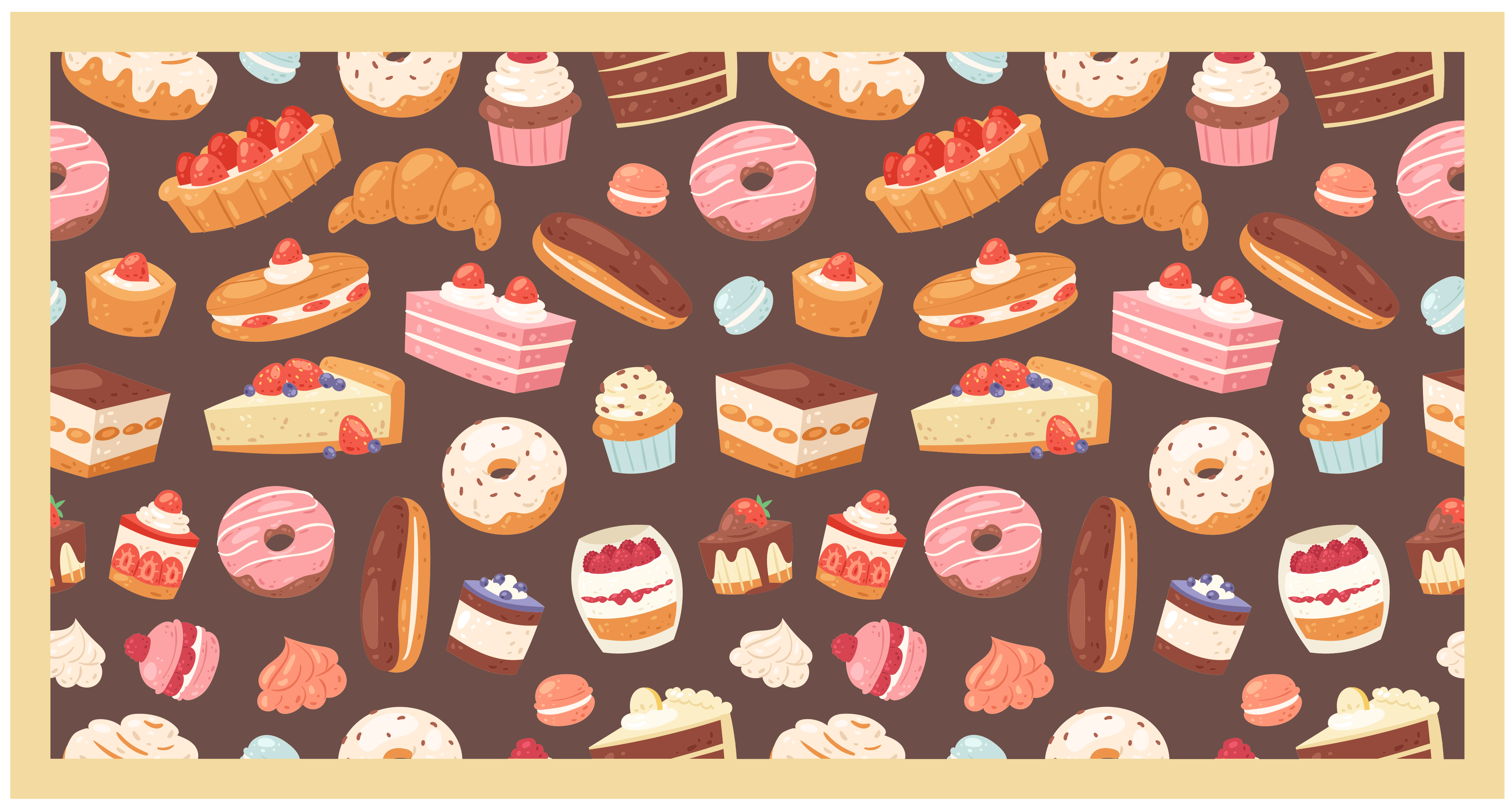 Sweet Treats Pattern kids vinyl rug - TenStickers