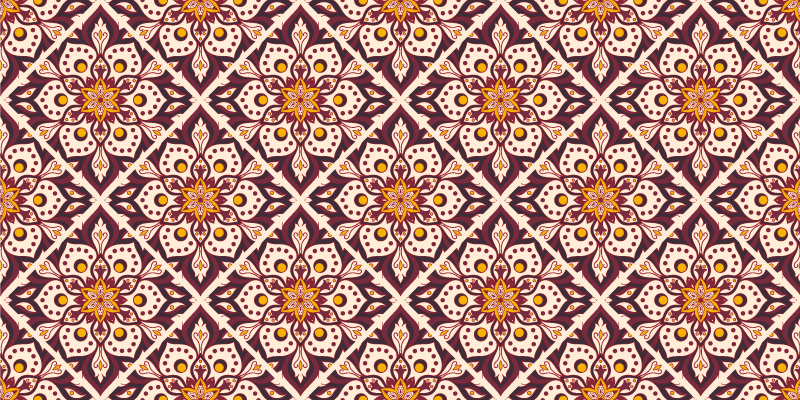 Mosaic vinyl rug with mosaic mandala pattern - TenStickers