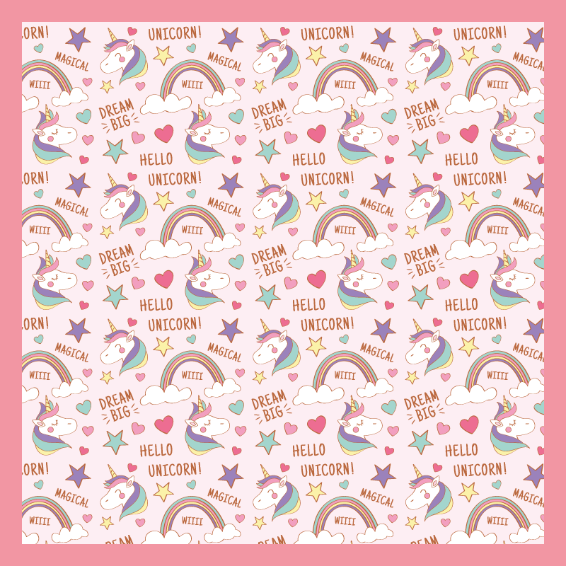Magical Unicorn Motif nursery vinyl rug - TenStickers