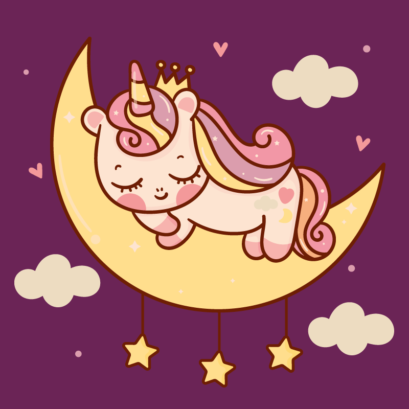 Sleeping Unicorn kids vinyl rug - TenStickers