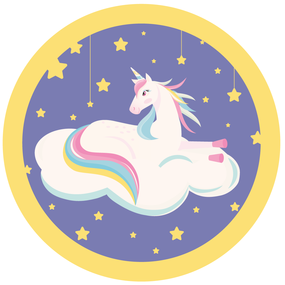 Unicorn Dream Circle nursery vinyl rug - TenStickers