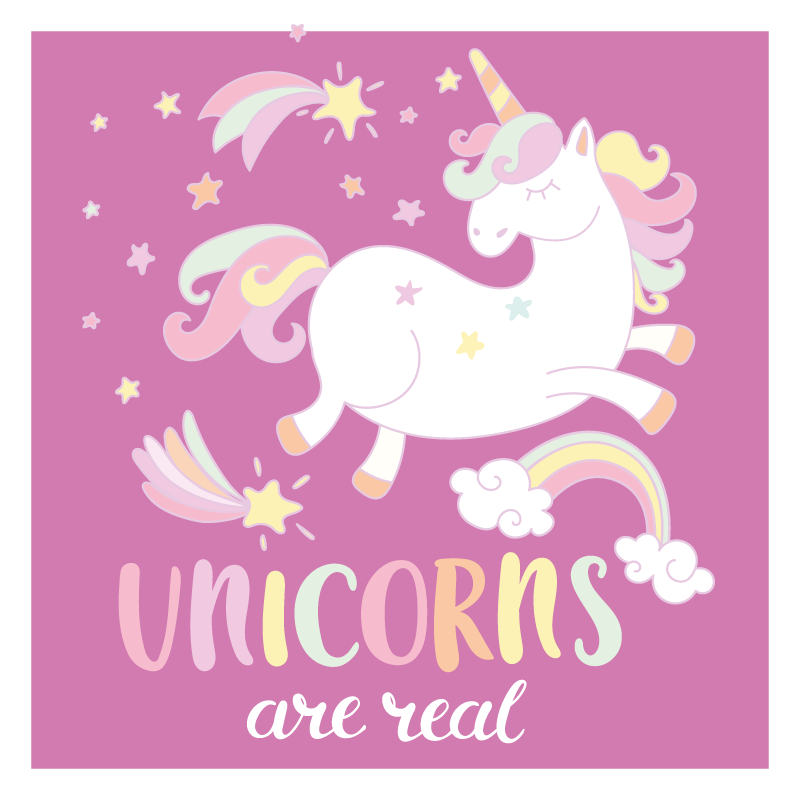 Unicorns Real Magic kids vinyl rug - TenStickers