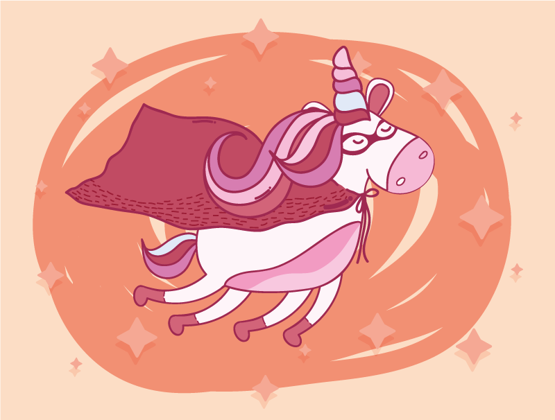 Superhero Unicorn nursery vinyl rug - TenStickers