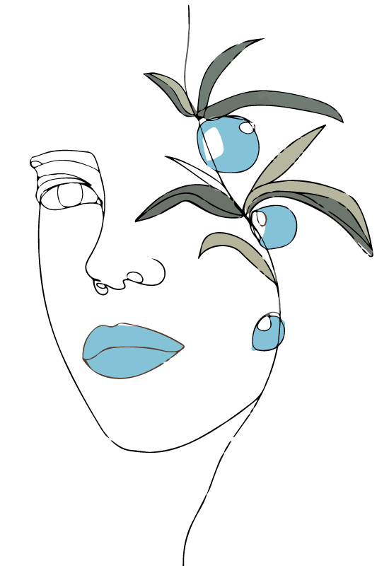 Botanical Line Illustration floral vinyl rug - TenStickers