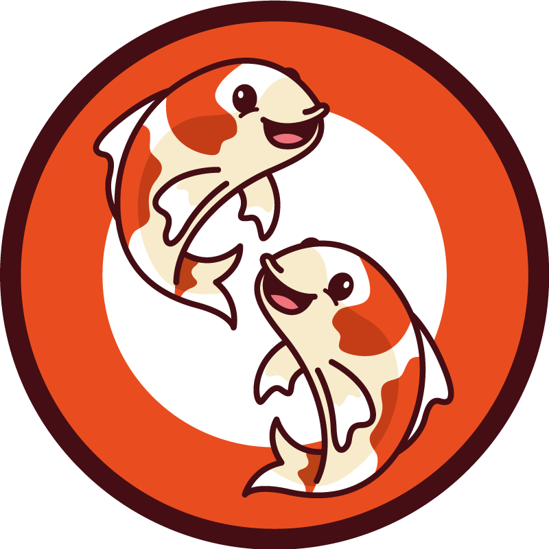 Playful Koi Circle animal vinyl rug - TenStickers