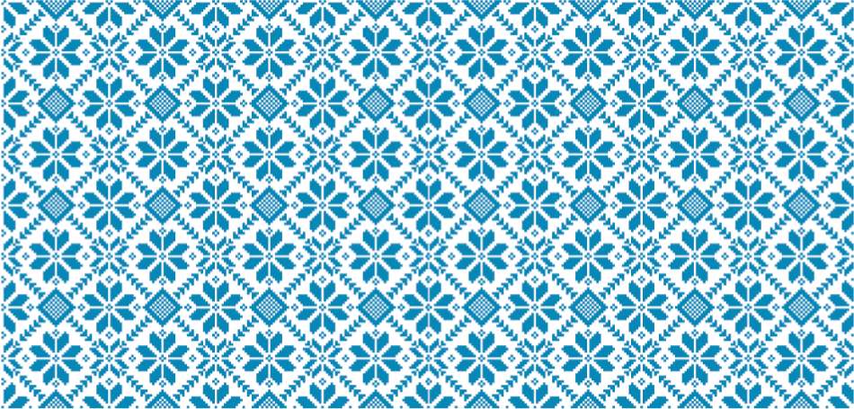 Blue and white floral mosaic tiles vinyl hallway runner - TenStickers