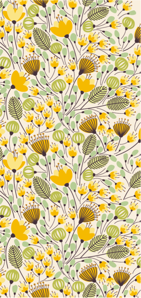 Floral vinyl rug floral botanic design - TenStickers