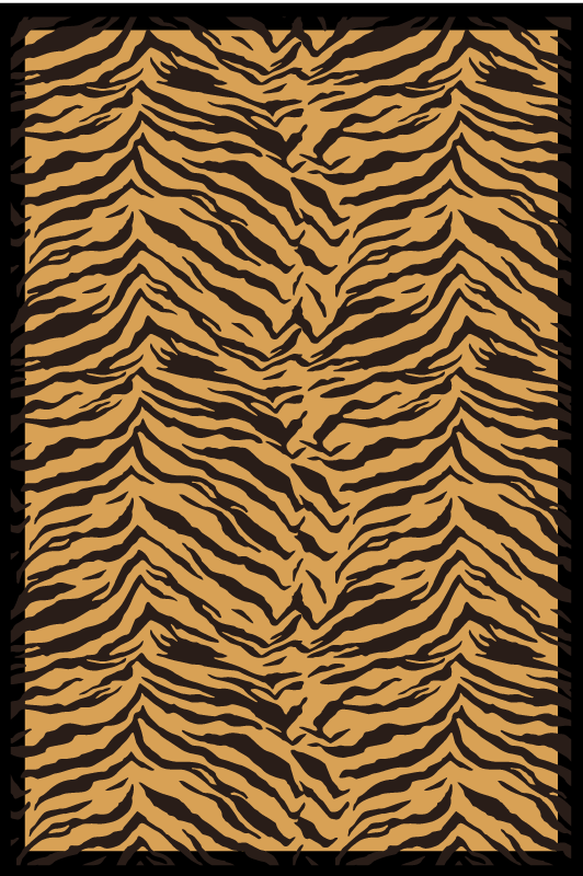 Tiger Stripe Pattern animal print vinyl rug - TenStickers