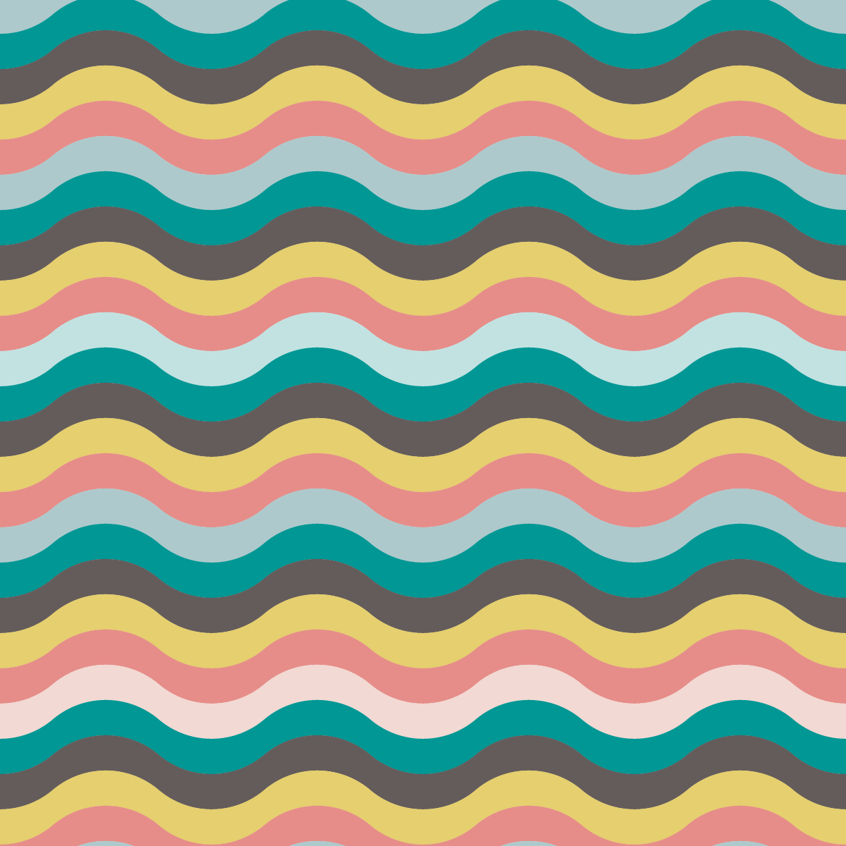 Striped vinyl rug with wavy striped pattern - TenStickers
