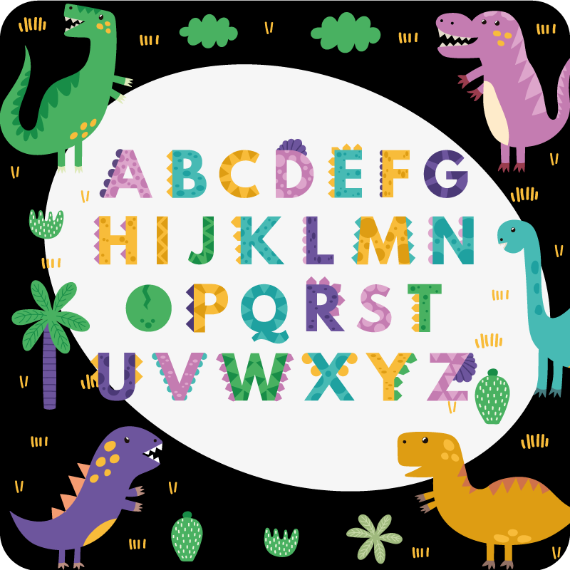 Colorful Educational Playtime alphabet vinyl rug - TenStickers