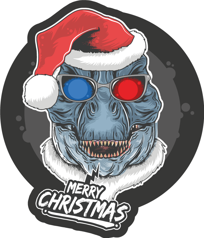 Festive Monster Cheer Christmas vinyl rug - TenStickers