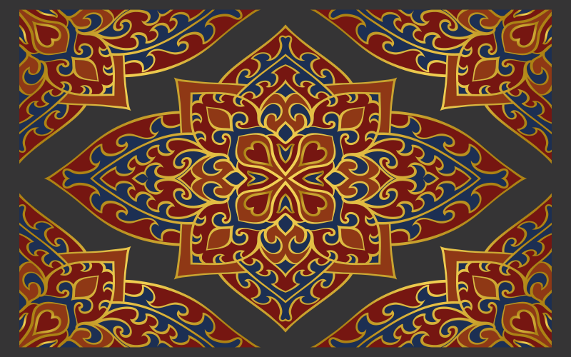 Ornate mandala design mandala vinyl rug - TenStickers