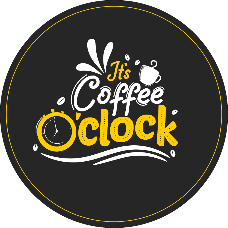 Coffee O'Clock custom rug - TenStickers