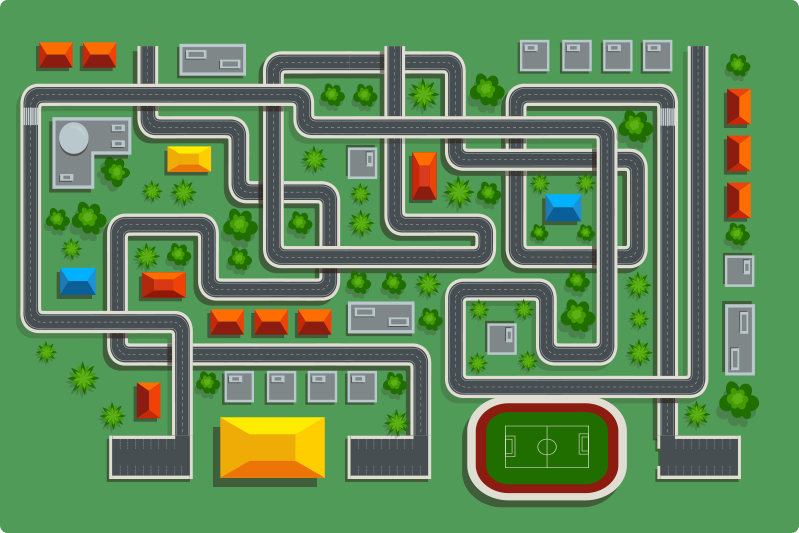 City Roadway Design road vinyl rug - TenStickers