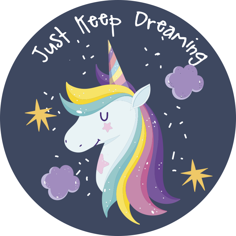Keep Dreaming Unicorn kids vinyl rug - TenStickers