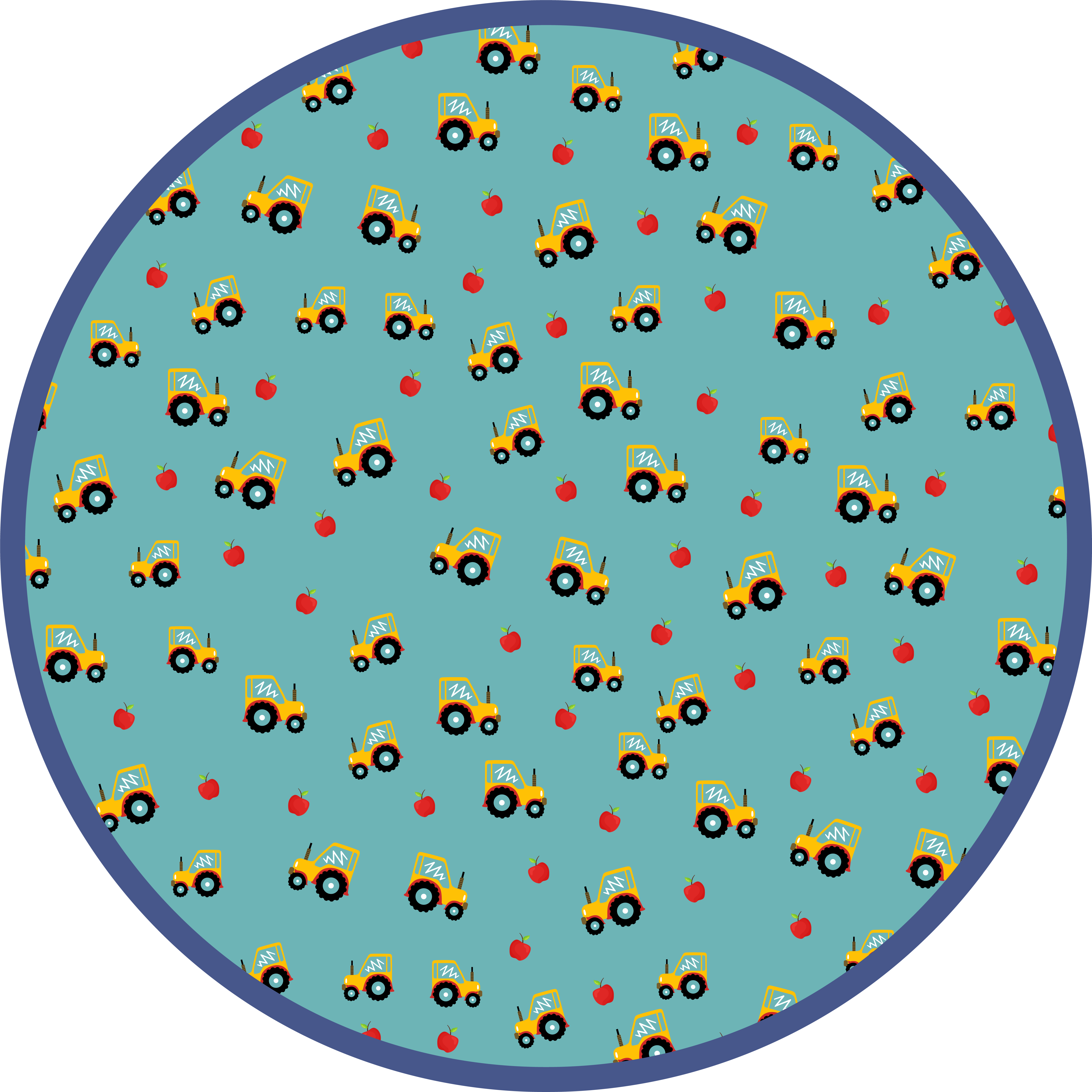 Playful Tractor Motif kids vinyl rug - TenStickers