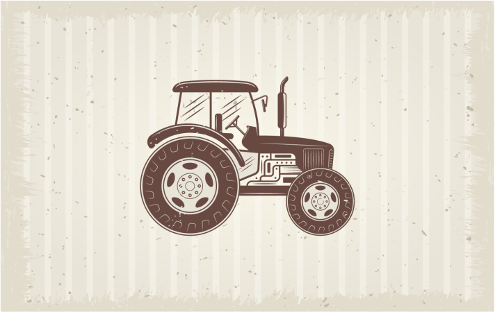 Rustic Tractor Representation textured vinyl rug - TenStickers