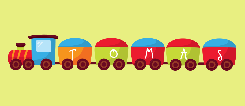 Personalized Train custom vinyl rug - TenStickers