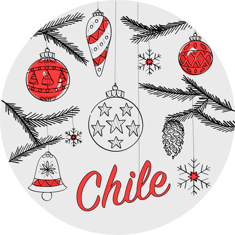 Chile christmas decoration christmas vinyl rug - TenStickers