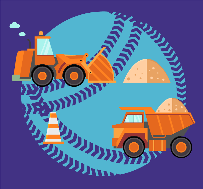 Construction Playzone kids vinyl rug - TenStickers