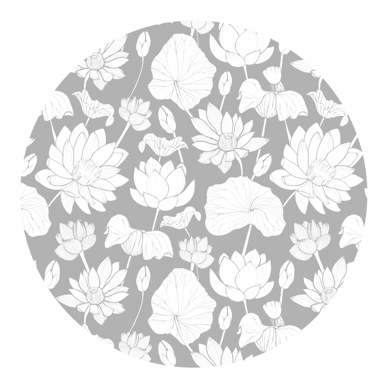 Floral monochrome floral vinyl rug - TenStickers